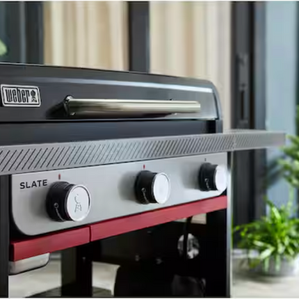 WEBER, Slate Griddle 3-Burner Propane Gas 28 in. Rust-Resistant Flat Top Outdoor Grill in Black