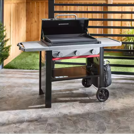 WEBER, Slate Griddle 3-Burner Propane Gas 28 in. Rust-Resistant Flat Top Outdoor Grill in Black