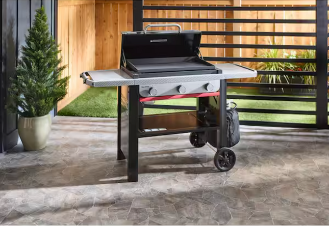 WEBER, Slate Griddle 3-Burner Propane Gas 28 in. Rust-Resistant Flat Top Outdoor Grill in Black
