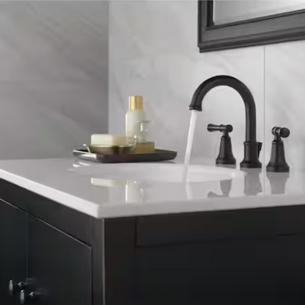 Delta Chamberlain 8 in. Widespread 2-Handle Bathroom Faucet in Matte Black
