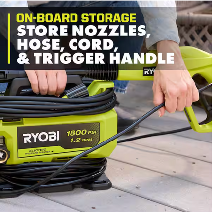 RYOBI 1800 PSI 1.2 GPM Cold Water Corded Electric Pressure Washer