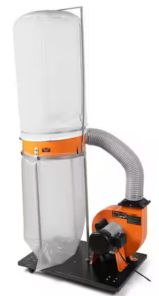 WEN 1,300 CFM 14 Amp 50 Gal. 5 Mic Woodworking Dust Collector with Collection Bag and Mobile Base