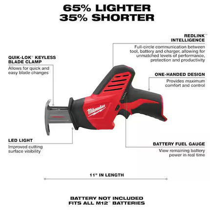 MILWAUKEE M12 FUEL Brushless Cordless HACKZALL Reciprocating Saw (Tool-Only)