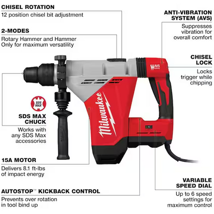 MILWAUKEE 1-3/4 in. SDS-MAX Rotary Hammer