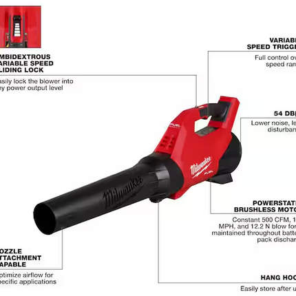MILWAUKEE M18 FUEL 120 MPH 500 CFM 18V Lithium-Ion Brushless Cordless Handheld Blower (Tool-Only)