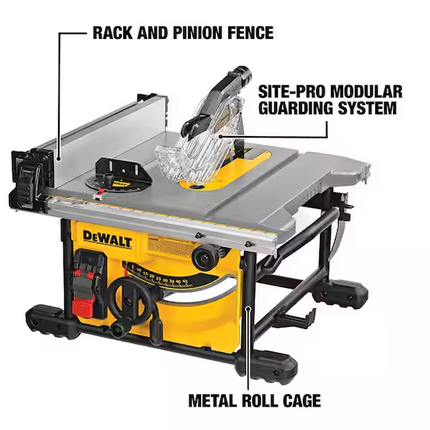 DEWALT 15 Amp Corded 8-1/4 in. Compact Portable Jobsite Tablesaw (Stand Not Included)