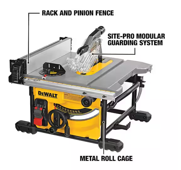DEWALT 15 Amp Corded 8-1/4 in. Compact Portable Jobsite Tablesaw (Stand Not Included)
