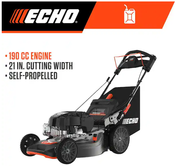 ECHO 21 in. 190 cc Briggs and Stratton Gas 3-in-1 Dual Blade RWD Self-Propelled Lawn Mower with Single Lever Deck Adjustment