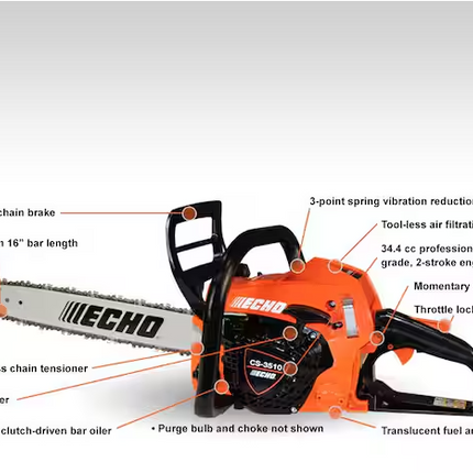 ECHO 16 in. 34.4 cc Gas 2-Stroke Engine Rear Handle Chainsaw