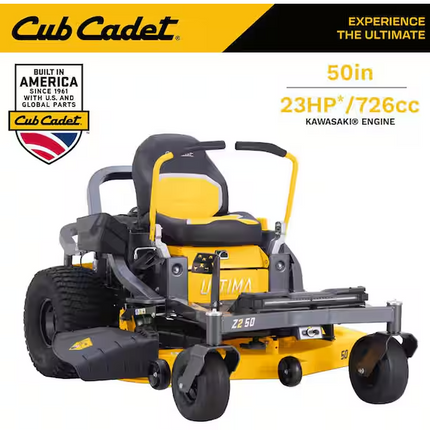 CUB CADET Ultima Z2 50in. Fabricated Deck 23HP V-Twin Kawasaki FR Series Engine Dual Hydro Drive Gas Zero Turn Riding Lawn Mower