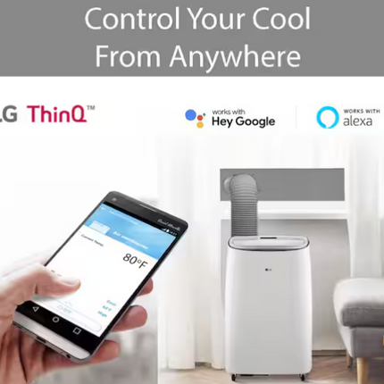 LG 10,000 (DOE) BTU 115-Volt Portable Air Conditioner Unit Cools 450 sq. ft. with Dual Inverter,Wi-Fi and Remote