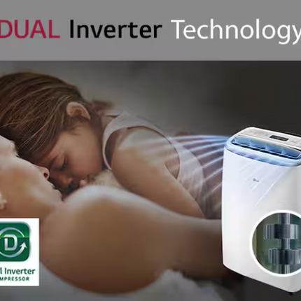 LG 10,000 (DOE) BTU 115-Volt Portable Air Conditioner Unit Cools 450 sq. ft. with Dual Inverter,Wi-Fi and Remote