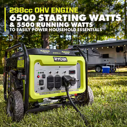 RYOBI 6500-Watt Gasoline Powered Inverter Generator with CO Shutdown & Idle Down Technology