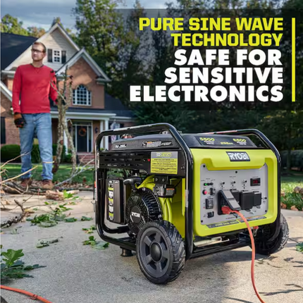 RYOBI 6500-Watt Gasoline Powered Inverter Generator with CO Shutdown & Idle Down Technology