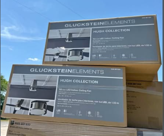 GLUCKSTEINELEMENTS Hugh 52 in. Integrated LED Indoor Nickel Ceiling Fan