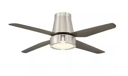 GLUCKSTEINELEMENTS Hugh 52 in. Integrated LED Indoor Nickel Ceiling Fan