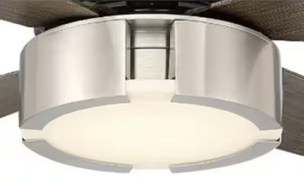 GLUCKSTEINELEMENTS Hugh 52 in. Integrated LED Indoor Nickel Ceiling Fan