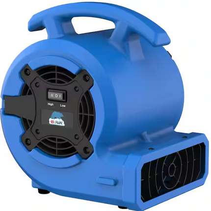 B-AIR 1/8 HP Air Mover Carpet Dryer Floor Blower Fan for Home Use in Blue