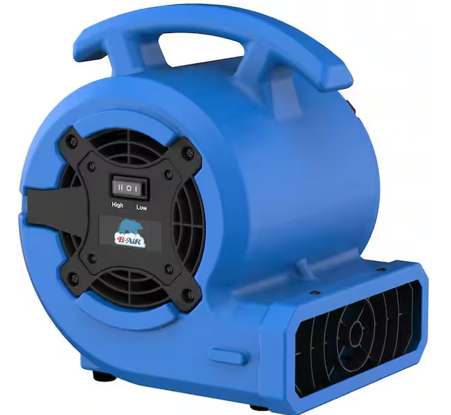 B-AIR 1/8 HP Air Mover Carpet Dryer Floor Blower Fan for Home Use in Blue