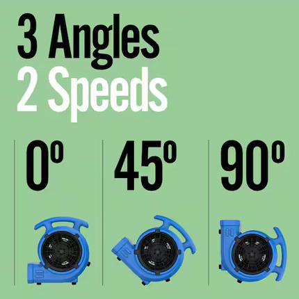 B-AIR 1/8 HP Air Mover Carpet Dryer Floor Blower Fan for Home Use in Blue
