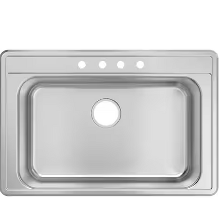 GLACIER BAY Single Bowl 22 Gauge Stainless Steel Kitchen Sink