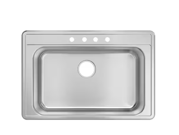 GLACIER BAY Single Bowl 22 Gauge Stainless Steel Kitchen Sink
