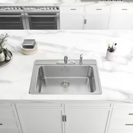 GLACIER BAY Single Bowl 22 Gauge Stainless Steel Kitchen Sink